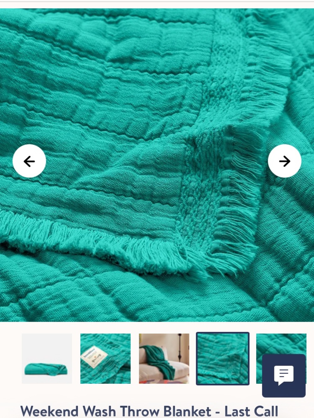Brooklinen Weekend Wash Throw Blanket Waikiki - Picture 4 of 4